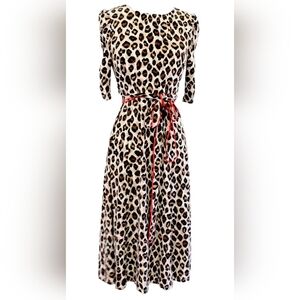 Eliza J Black and Brown Midi Sundress 3/4 Sleeve